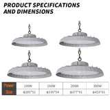 UFO LED High Bay Light (100W/150W) 220V - Super Bright 6000K IP66 Waterproof Commercial Industrial Lamp for Warehouse & Garage