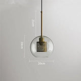 Modern Glass Ball Pendant Lamps Nordic Bedside Kitchen Dining Room Hanging Lights Luminaire Suspension Lighting Golden Designer