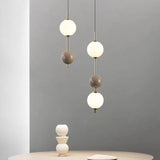 Colorful Ball LED Pendant Light White Glass Ball For Bedroom Dining Room Kitchen Hanging Lamp 4000K Wire Adjustable