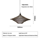 Wabi Sabi Style Pendant Lamp Hotel Restaurant Homestay Living Room Bedroom Bedside Lamp Wire Mesh Artistic Creative Lighting