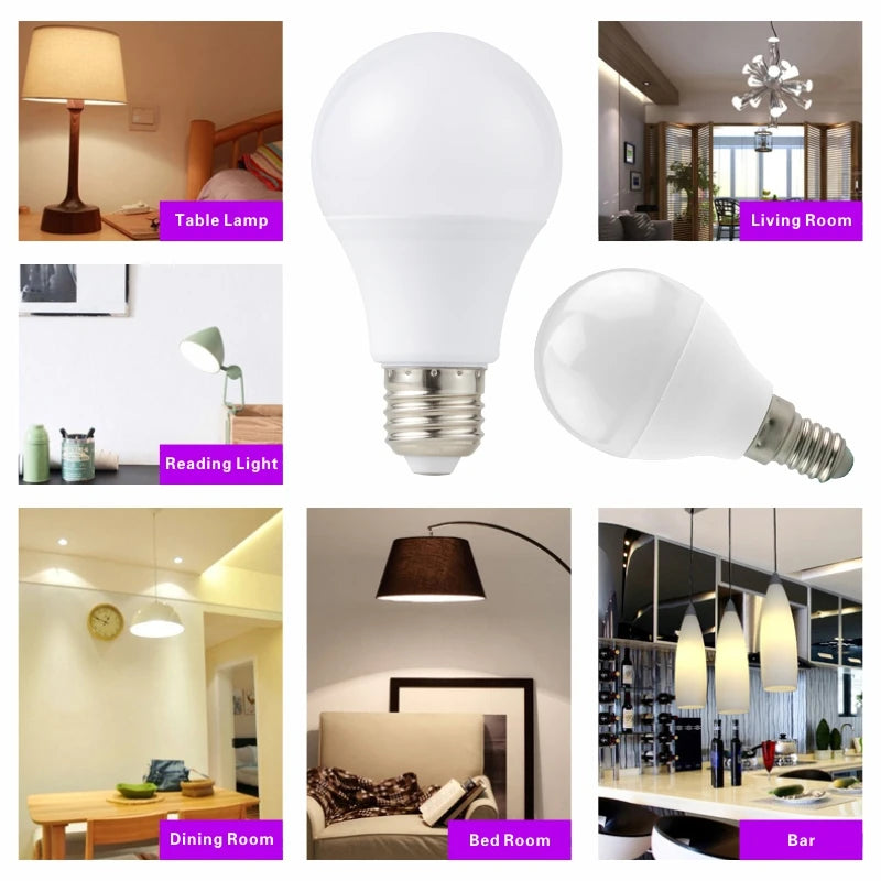 E27 E14 LED Bulb 20W 18W 15W 12W 9W 6W 3W Lampada LED Light AC 220V-240V Bombilla Spotlight Lighting Cold/Warm White Lamp
