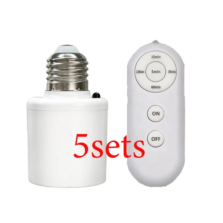 Wireless Remote Control E27 Lamp Holder - Smart Timer Switch for 110V/220V