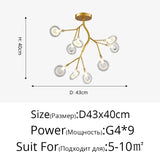 Modern LED Firefly Chandelier - Nordic Gorgeous Leaf Pendant Lamp for Living Room