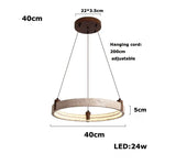 Wabi-sabi Natural Stone Pendant Light - Travertine Ring Suspension Luminaire