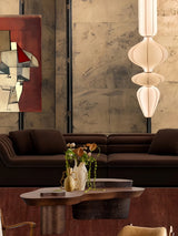 Nordic Silk Pendant Lamp For Staircase Living Room Loft Italian Designer White Silk Pendant Lights Led Hanging Chandelier