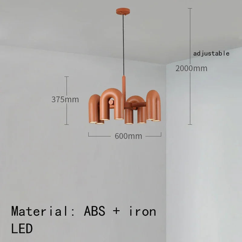 Nordic Creative U Shaped Pendant Light Restaurant Living Room Bedroom Personalized Minimalist Led Designer Decorative Chandelier