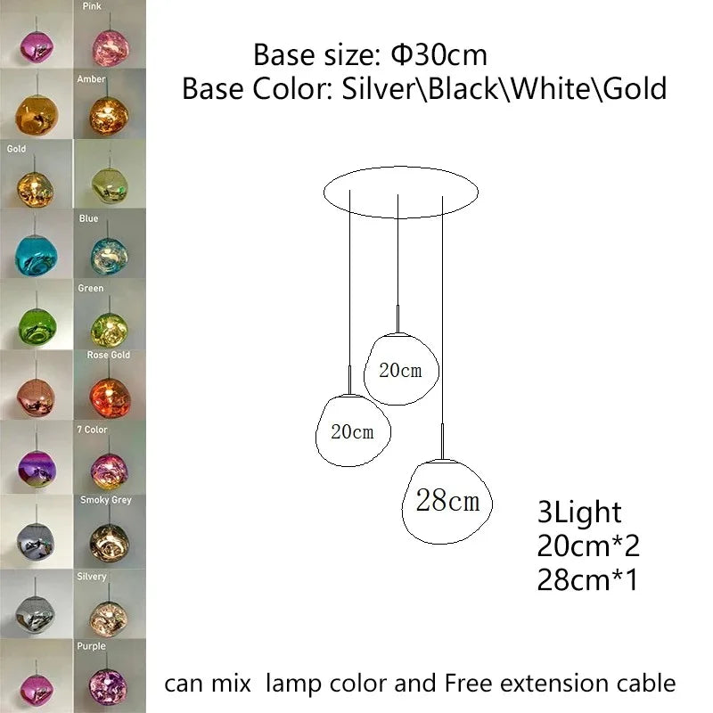 Nordic Lava Texture LED Pendant Light - Minimalist PVC Hanging Lamp