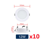 10Pcs/Lot Led Downlight 110V 220V Ceiling Light 5W 9W 12W 15W 18W Recessed Round Panel Light DC12V 24V Spotlight Indoor Lighting