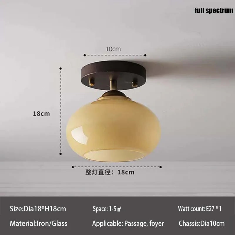 Home Lighting Walnut Copper LED Ceiling Light Corridor Living Room Light Interior Decoration Modern Ceiling Light Fixtures