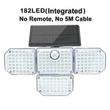 278 LED Solar Motion Sensor Outdoor Flood Light - 3-Head Waterproof Security Wall Lamp for Patio, Yard & Garage