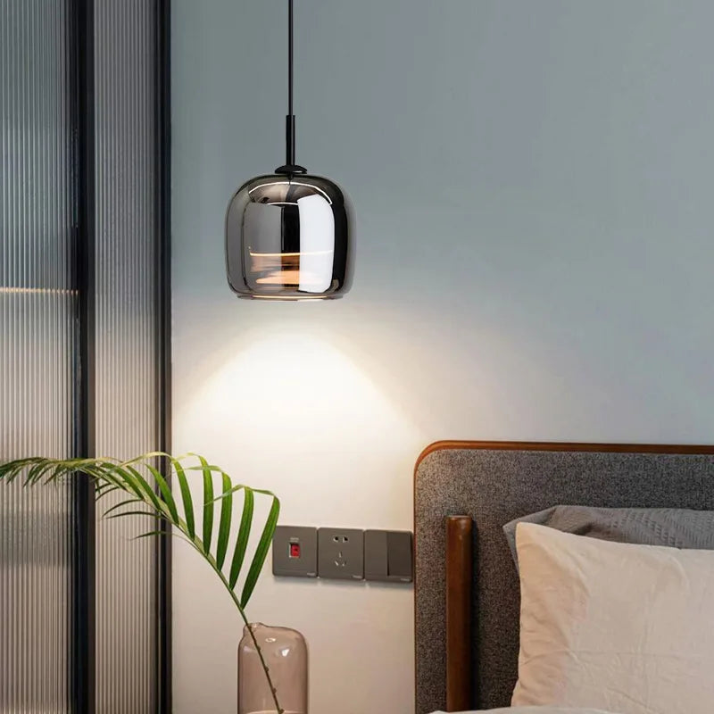 Modern Creative Glass Pendant Light - Nordic Hanging Chandelier for Bedroom Bedside, Dining Room & Restaurant