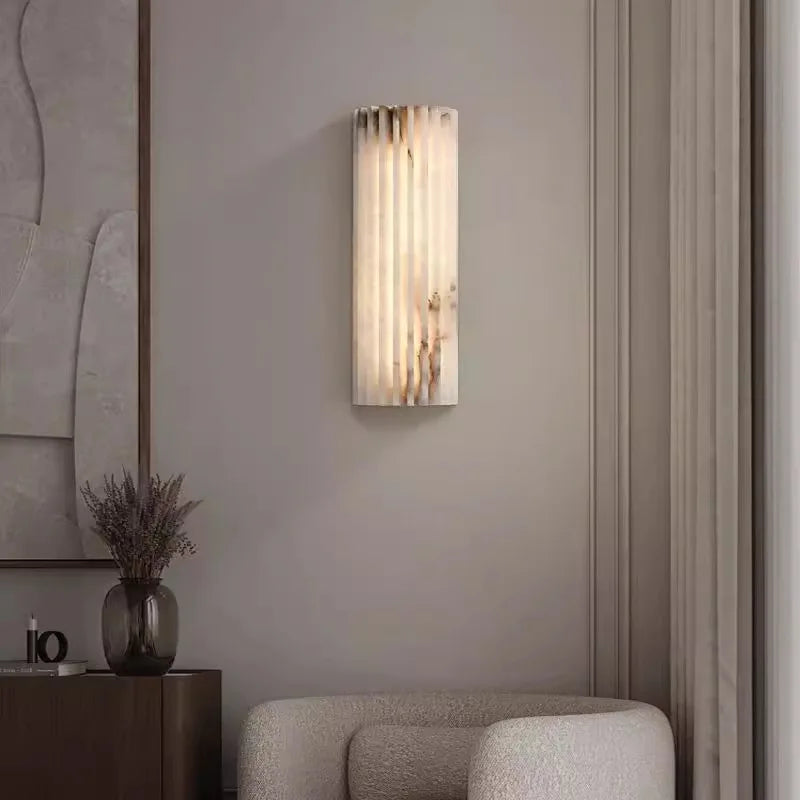 Creative Real Marble LED Wall Lamp - Luxury Art Deco Stone Sconce