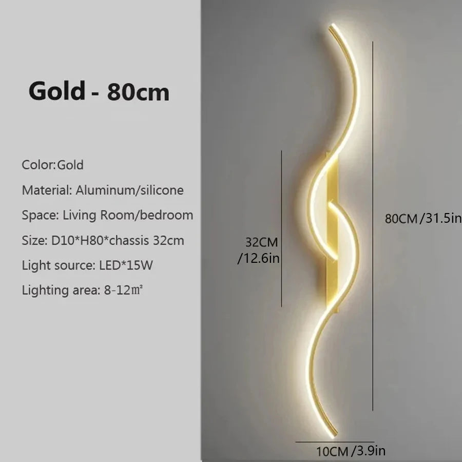 Modern Minimalist LED Long-Strip Wall Light Fixture - Linear Up & Down Wall Sconce Lamp for TV Background, Living Room & Bedroom Bedside