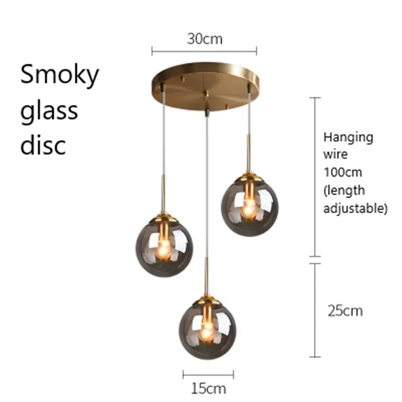 Nordic Modern LED Hanging Lamp Glass Pendant Lights for Kitchen Dining Room Bedroom Nordic Pendant Lamps Home Lighting Fixtures