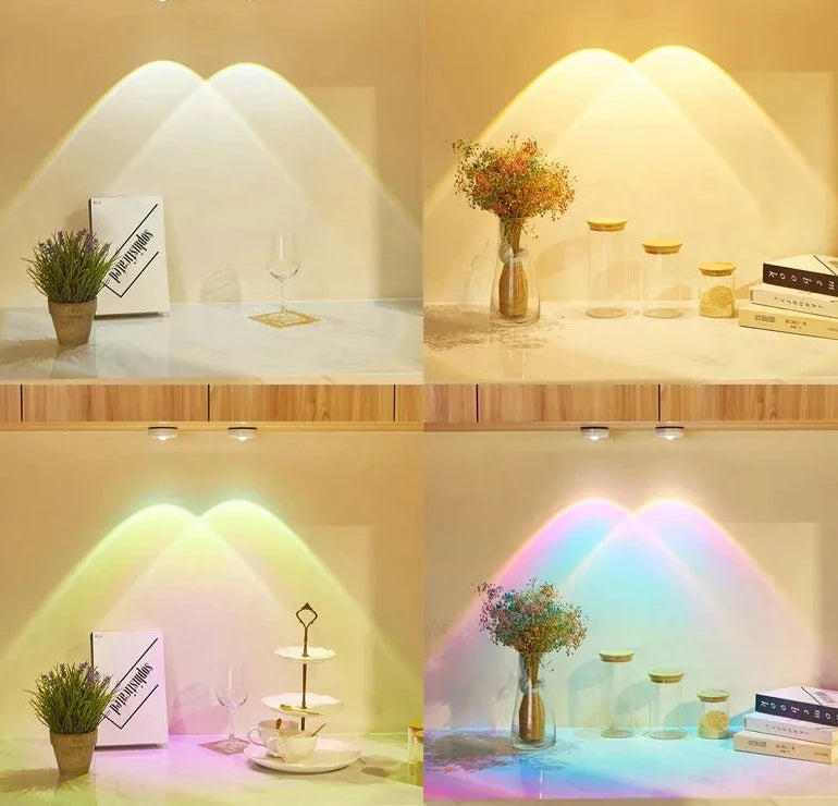 Rainbow Sunset Projector Lamp Decor Bedroom LED Spotlights for Corridor Painting Lighting Cat Eye Closet Cupboard Cabinet Lights