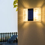Outdoor IP65 Waterproof Solar Powerd Transparent LED ABS Wall Light Home Courtyard Garden Corridor Decorative Lights