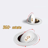 Recessed Anti-glare COB spotlights LED downlight 360° rotation Dimmable Ceiling lamp  Interior lighting