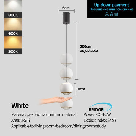 Bedside chandelier modern simple, and luxurious bedroom small chandelier restaurant bar and counter adjustable ceiling light