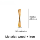 Light Luxury Wooden Curved Shade Floor Lamp Modern Standing Lamp for Living Room Bedroom Entryway Home Interior Decor Lighting