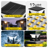 Outdoor LED Solar Pillar Light - Waterproof Dual-Power Fence Post Lamp