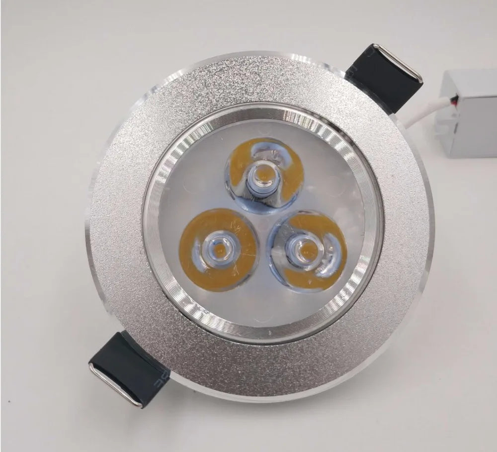 Silver White Ultra Bright LED Downlight - 3W Recessed Ceiling Spotlight
