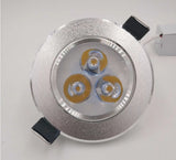 Silver White Ultra Bright LED Downlight - 3W Recessed Ceiling Spotlight