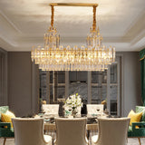 LED Luxury Light Fixture Lustre Crystal Ceiling Chandeliers Hanging Lamps Modern Decor High-end Home Appliance for Dining Room