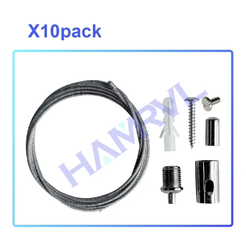 DIY Hexagon Garage LED Tube Accessories & Connector Set (110-240V) - Suspension Wire Cable Kit for Honeycomb Workshop & Barber Shop Lighting
