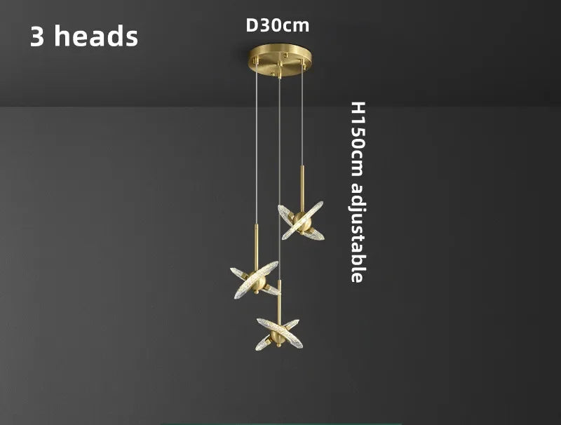 UFO Creative Personalized Staircase LED Pendant Light Modern Luxury Villa Duplex Penthouse Pendant Light Home Decoration Lamp