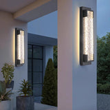 Modern Outdoor Stainless Steel Long-Strip LED Wall Lamp - IP65 Waterproof Linear Exterior Porch Sconce Fixture for Garden, Patio & House Facade