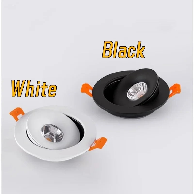 Recessed Anti-glare COB spotlights LED downlight 360° rotation Dimmable Ceiling lamp  Interior lighting