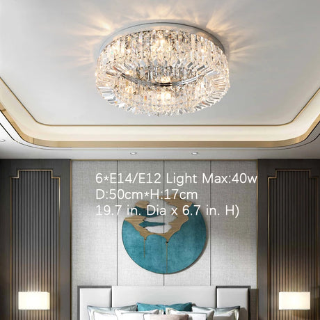 modern style ceiling light K9 crystal stainless steel decorative living room bedroom LED ceiling lamp