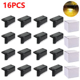 4/16 Pack Solar Step Lights Outdoor Motion Sensor - Waterproof Auto On/Off Stair Lamp