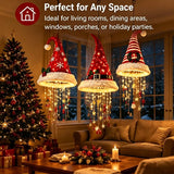 Christmas Santa Hat Hanging Light LED Lamp with Christmas Pendants Winter New Year Party Home Wall Ceiling Decor Ornament