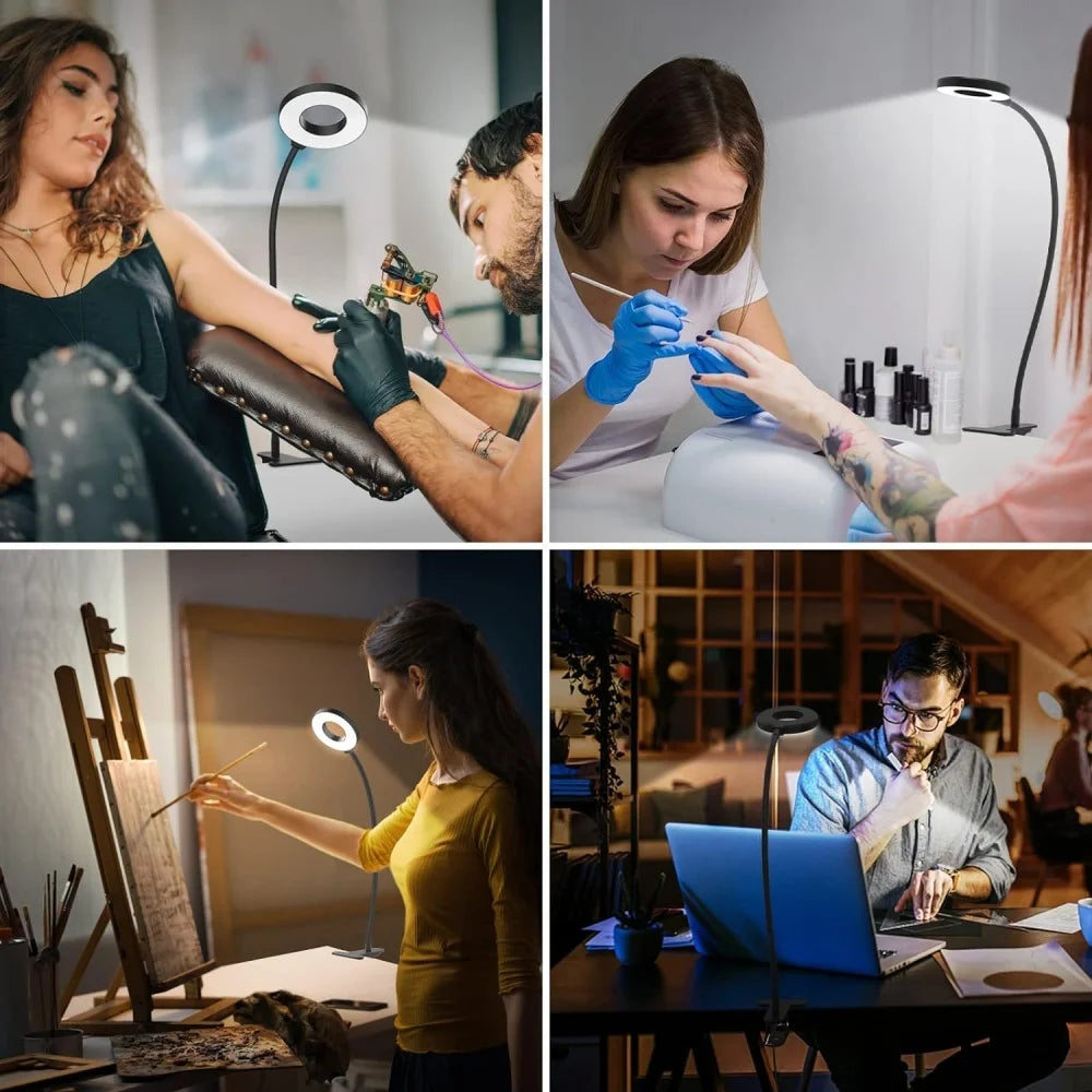 LED Reading Light with Clamp 3 Color &amp; 10 Brightness Desk Lamp Flexible Gooseneck Book Lamp Kids Reading Night Light Book Light