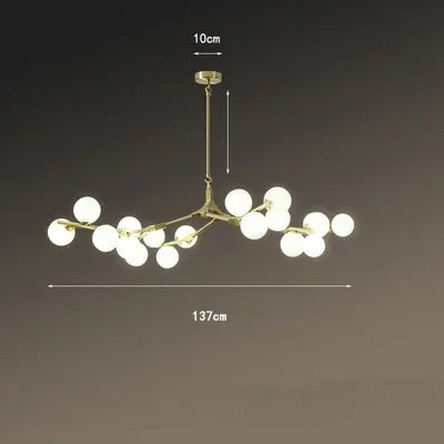 Modern Tree Branches Led Chandelier Glass Balls Hanging Chandelier Living Room Decoration Dining Room Bedroom Indoor Lighting