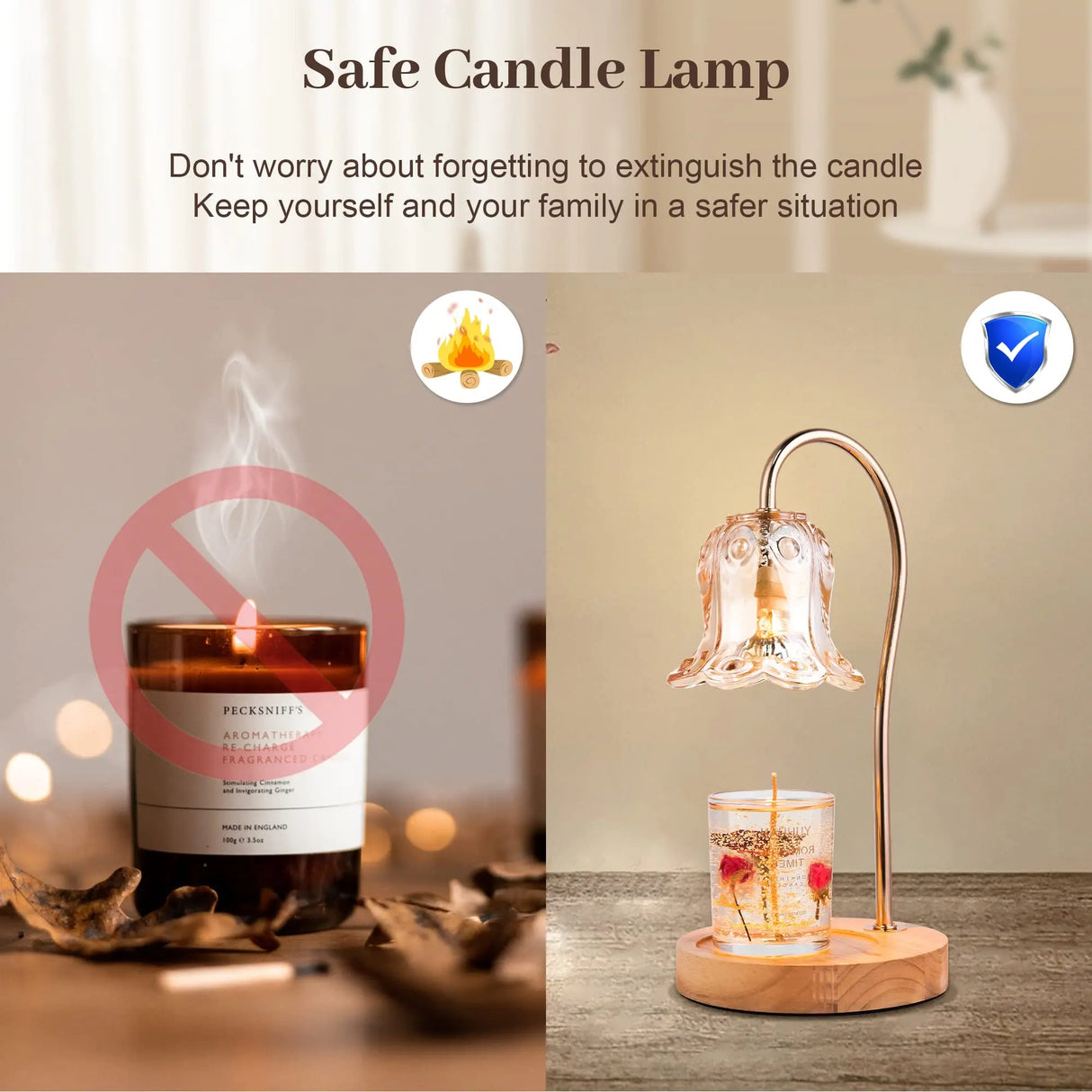 Table lamp decoration Candle Lamp Furnace Glass Aromatherapy Melting Wax Lamp Melting Candle Lamp Bedroom Atmosphere Table Lamp