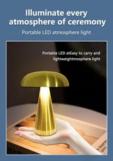Retro Mushroom LED Night Light Touch Sensor Rechargeable Desk Lamp for Bedroom Restaurant Bar Decor Reading Lighting