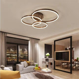 Nordic Creative Led Circle Chandeliers Bedroom Living Dining Room Lighting Chandelier Home Indoor Lamps Golden Brown Glossy Lamp