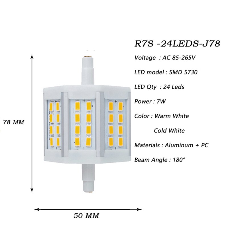 LED Dimmable R7S 7W 15W 20W SMD5730 Led r7s 78mm J78 118mm J118 189mm J189 LED Bulb CA85-265V Light Halogen Lamp Litwod