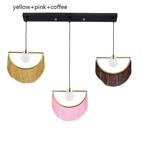 Nordic Tassel Glass Ball Chandelier Simple and Creative Suspension Lamp Girl Bedroom Bedside Bar Restaurant ETC LED Decors Lights