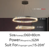Nordic Living Room Pendant Light Luxury Ring Bedroom Lamp Modern Designer Lustre Home Decor Simple Dining Room Circle Chandelier