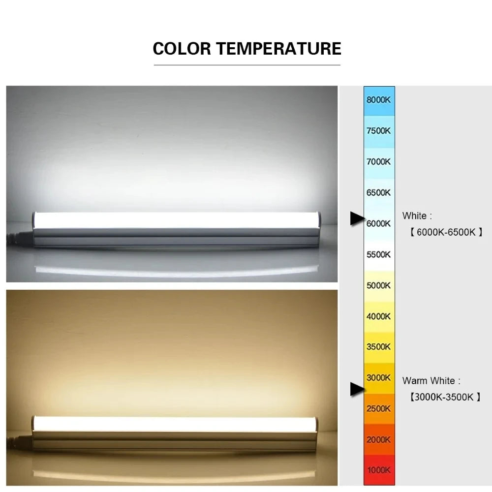 T5 T8 Fluorescent Lamp LED Lamp 30cm 60cm 6W 10W Cold White Light 110V 220V LED Lamp Integration, Kitchen Lighting