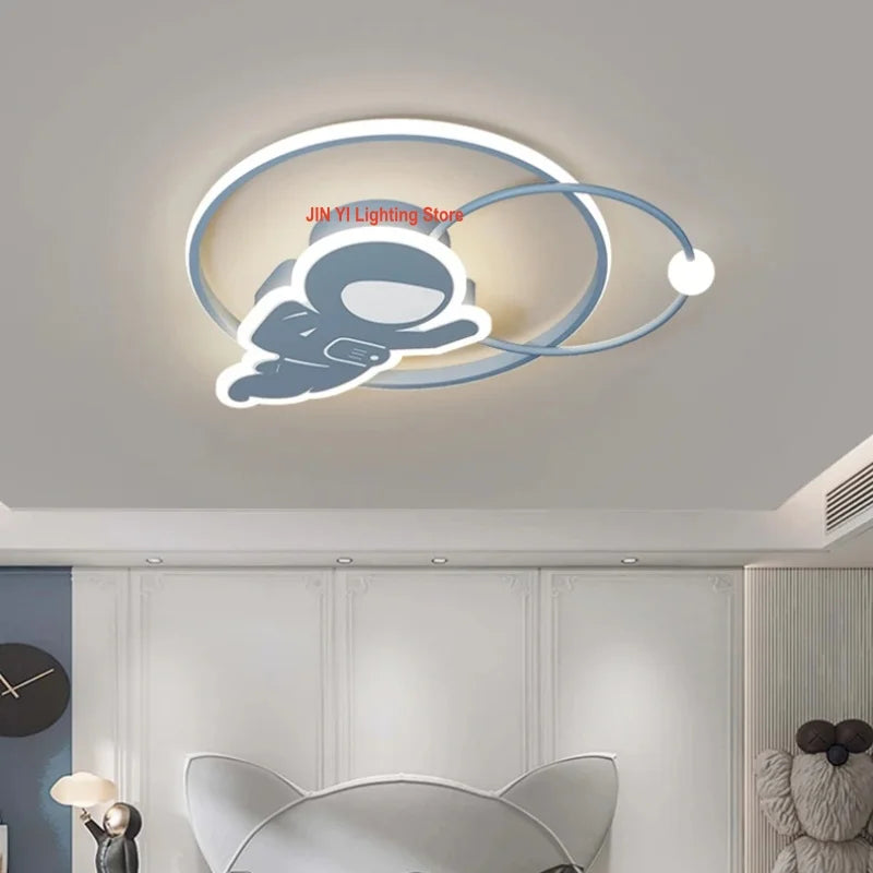 New Designer Home Warm Children's Room Ceiling Light Creative Simple Modern Personality Astronaut Boys Girls Bedroom Lighting