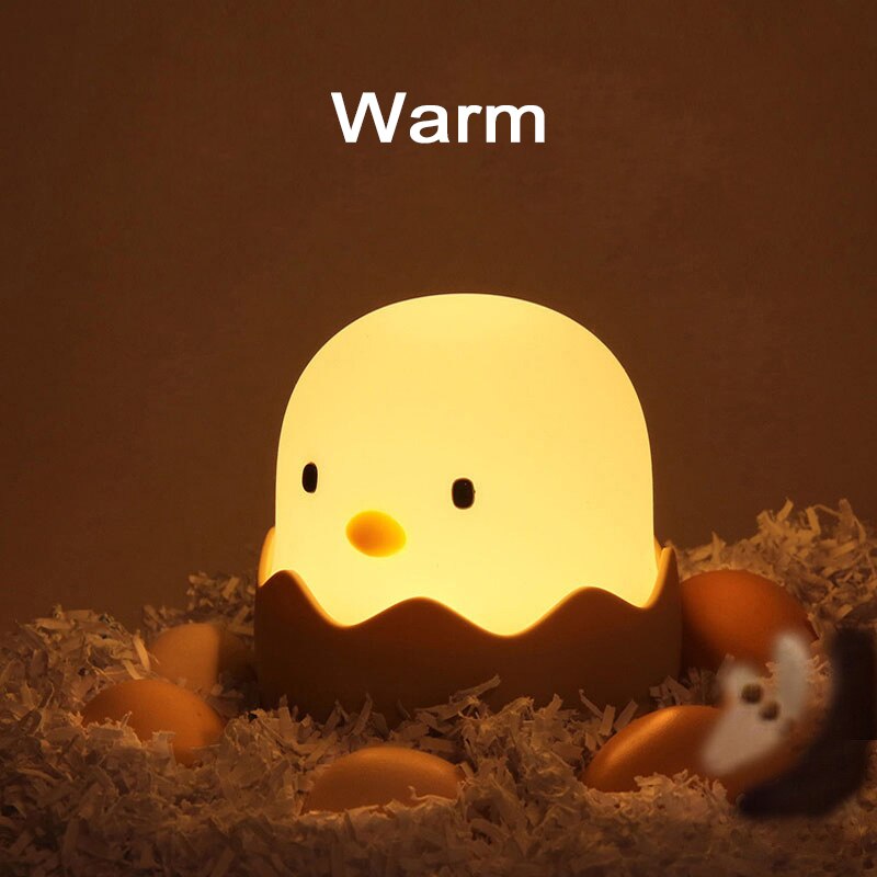 D2 Eggshell Chicken Silicone Pat Lamp USB Night Light Nursing Light Tumbler Cartoon Egg Children Led Table Lamp Decoration Home