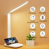 Table Lamp USB Touch Dimmable Night Light Folding Student Dormitory Reading Eye Protection Bedroom LED USB Charge Desk Lamp