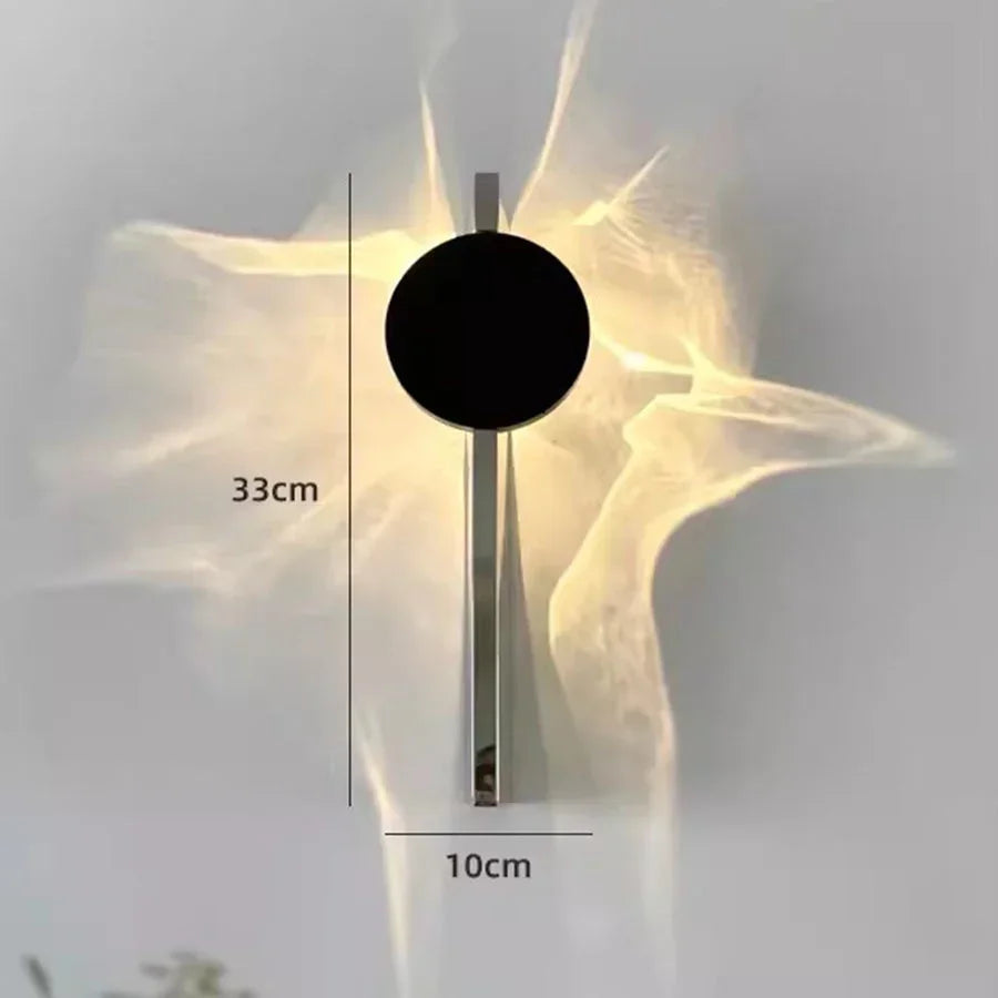 Minimalist LED Wall Sconce Creative Art Ripple Wall Lamp Bedroom Bedside Background Aisle Porch Corridor Atmosphere Wall Light