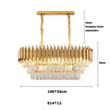 Modern round square layered crystal chandelier black gold luxury Led ceiling lamp living room main lamp villa foyer lighting
