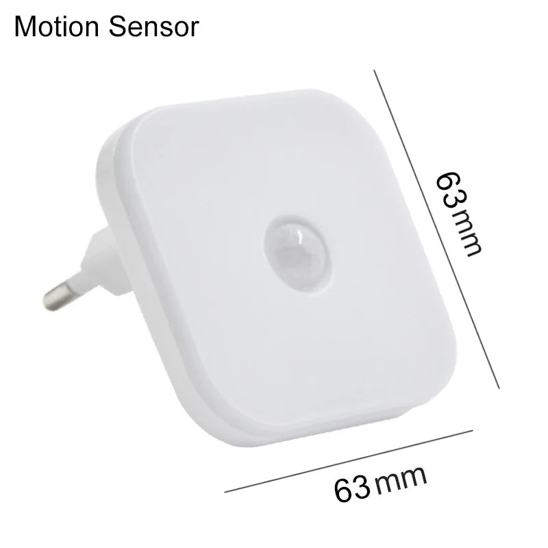 Night Light Motion Sensor With LED Light EU Plug Lamps Children Night Light Wireless Night Lamp For Bedside Table Bedroom