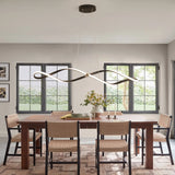 Gold/Chrome ceiling pendant lights,Dimmable Modern LED Pendant Chandelier for Restaurant Kitchen Island Lighting Fixture,L100cm
